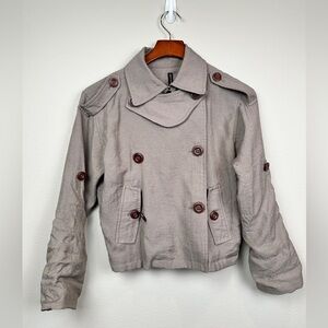 Walter Baker Women’s XS Double Breast Trench Coat  Light Jacket Brown Cropped